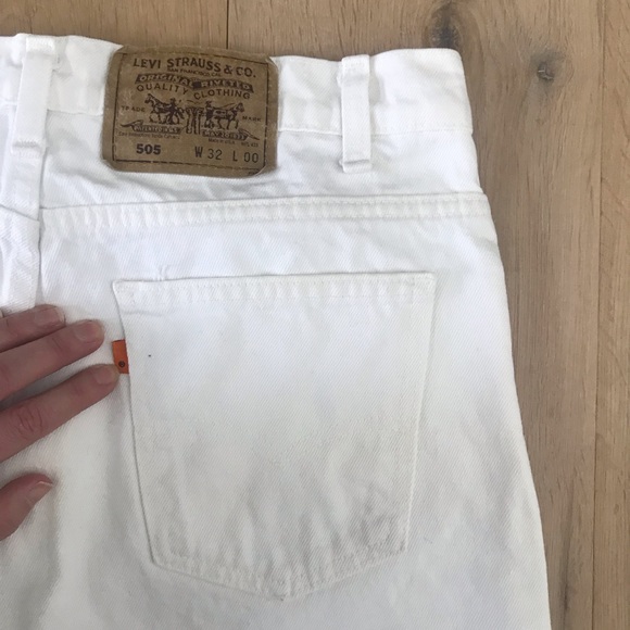 levi 505 white jeans